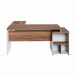 Mesa para Escritório em “L” com Gavetão – 1,92X1,60m -NOGAL SEVILHA/BRANCO – 34431 RORIZ Móveis para Escritório Linha 40 mm Nogal – Branco 13