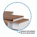 Mesa para Escritório em “L” com Gavetão – 1,92X1,60m -NOGAL SEVILHA/BRANCO – 34431 RORIZ Móveis para Escritório Linha 40 mm Nogal – Branco 17
