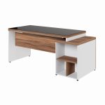 Mesa para Escritório com VIDRO FUMÊ – 1,92×0,70m – NOGAL SEVILHA/BRANCO – 34430 RORIZ Móveis para Escritório Linha 40 mm Nogal – Branco 13