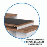 Mesa para Escritório com VIDRO FUMÊ – 1,92×0,70m – NOGAL SEVILHA/BRANCO – 34430 RORIZ Móveis para Escritório Linha 40 mm Nogal – Branco 18