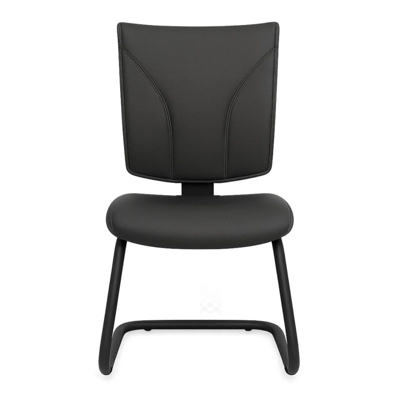 Cadeira de Escritório B-ONE Base em “S” Preta – Corino Preto – 31032 RORIZ Móveis para Escritório Cadeira Fixa Estofada 3