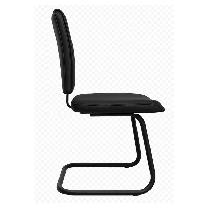 Cadeira de Escritório B-ONE Base em “S” Preta – Corino Preto – 31032 RORIZ Móveis para Escritório Cadeira Fixa Estofada 4