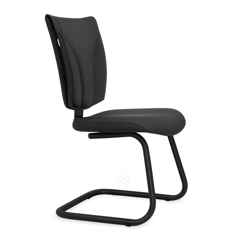 Cadeira de Escritório B-ONE Base em “S” Preta – Corino Preto – 31032 RORIZ Móveis para Escritório Cadeira Fixa Estofada 5