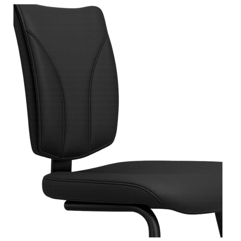 Cadeira de Escritório B-ONE Base em “S” Preta – Corino Preto – 31032 RORIZ Móveis para Escritório Cadeira Fixa Estofada 6