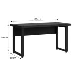 Mesa Escritório PÉ QUADRO – 1,20×0,60m – S/ Gavetas – PRETO / PRETO – 26001 RORIZ Móveis para Escritório Linha 40mm Preto / Preto 13