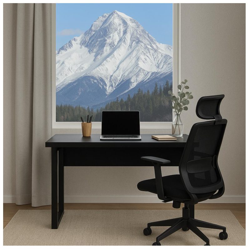Mesa Escritório PÉ QUADRO – 1,20×0,60m – S/ Gavetas – PRETO / PRETO – 26001 RORIZ Móveis para Escritório Linha 40mm Preto / Preto 9