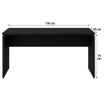 Mesa Escritório 1,70×0,70m – S/ Gavetas – PRETO/PRETO – 26007 RORIZ Móveis para Escritório Linha 40mm Preto / Preto 13