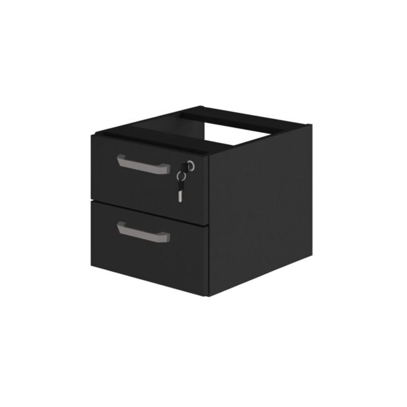Gaveteiro suspenso – PRETO/PRETO – 26008 RORIZ Móveis para Escritório Linha 40mm Preto / Preto 3