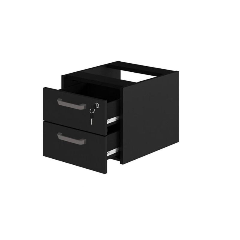 Gaveteiro suspenso – PRETO/PRETO – 26008 RORIZ Móveis para Escritório Linha 40mm Preto / Preto 2