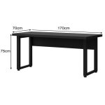 Mesa em L PÉ QUADRO (1,70×0,70m + Mesa Auxiliar) – S/ Gavetas – PRETO / PRETO – 26011 RORIZ Móveis para Escritório Linha 40mm Preto / Preto 15