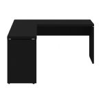 Mesa em L PÉ PAINEL (1,50×0,60m + Mesa Auxiliar) – S/ Gavetas – PRETO / PRETO – 26012 RORIZ Móveis para Escritório Linha 40mm Preto / Preto 11