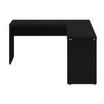 Mesa em L PÉ PAINEL (1,50×0,60m + Mesa Auxiliar) – S/ Gavetas – PRETO / PRETO – 26012 RORIZ Móveis para Escritório Linha 40mm Preto / Preto 12