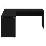 Mesa em L PÉ PAINEL (1,70×0,70m + Mesa Auxiliar) – S/ Gavetas – PRETO / PRETO – 26013 RORIZ Móveis para Escritório Linha 40mm Preto / Preto 11