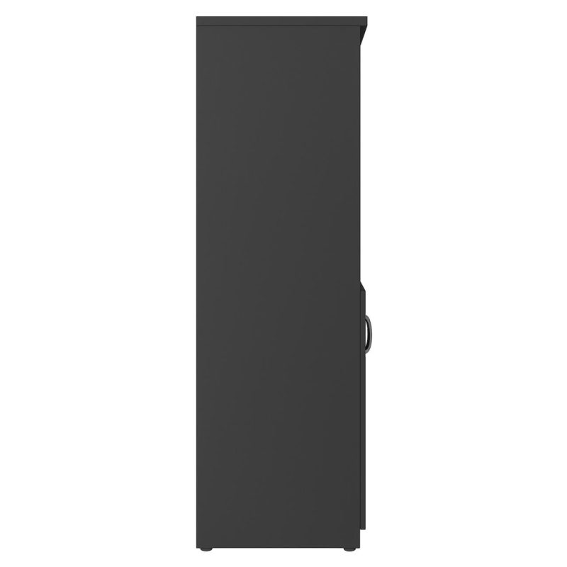 Armário Alto com Portas Inferiores e Prateleiras Abertas – MDP Preto – 26033 RORIZ Móveis para Escritório Linha 40mm Preto / Preto 5