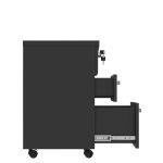Gaveteiro Volante com 03 Gavetas com Rodízios e Fechadura – MDP Preto – 26034 RORIZ Móveis para Escritório Linha 40mm Preto / Preto 10