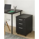 Gaveteiro Volante com 03 Gavetas com Rodízios e Fechadura – MDP Preto – 26034 RORIZ Móveis para Escritório Linha 40mm Preto / Preto 15