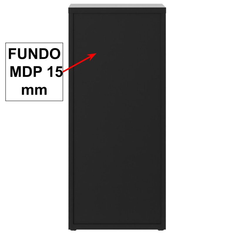 Arquivo de Madeira para Pasta Suspensa com 4 Gavetas – MDP PRETO – 26035 RORIZ Móveis para Escritório Linha 40mm Preto / Preto 6
