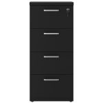 Arquivo de Madeira para Pasta Suspensa com 4 Gavetas – MDP PRETO – 26035 RORIZ Móveis para Escritório Linha 40mm Preto / Preto 15