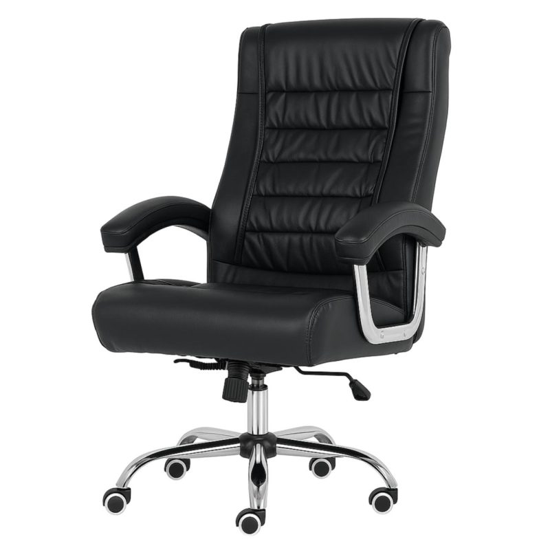 Poltrona LUXO IMPORTADA Concha Dupla Syncron – Couríssimo Preto – 30017 RORIZ Móveis para Escritório Presidente 5
