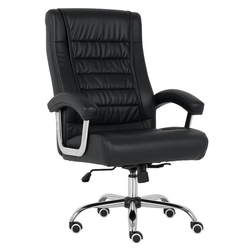 Poltrona LUXO IMPORTADA Concha Dupla Syncron – Couríssimo Preto – 30017 RORIZ Móveis para Escritório Presidente 6