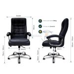 Poltrona LUXO IMPORTADA Concha Dupla Syncron – Couríssimo Preto – 30017 RORIZ Móveis para Escritório Presidente 17