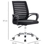 Cadeira para Escritório Tela OZY com Braço – Cor Preta – 30055 RORIZ Móveis para Escritório Cadeira de Tela 13