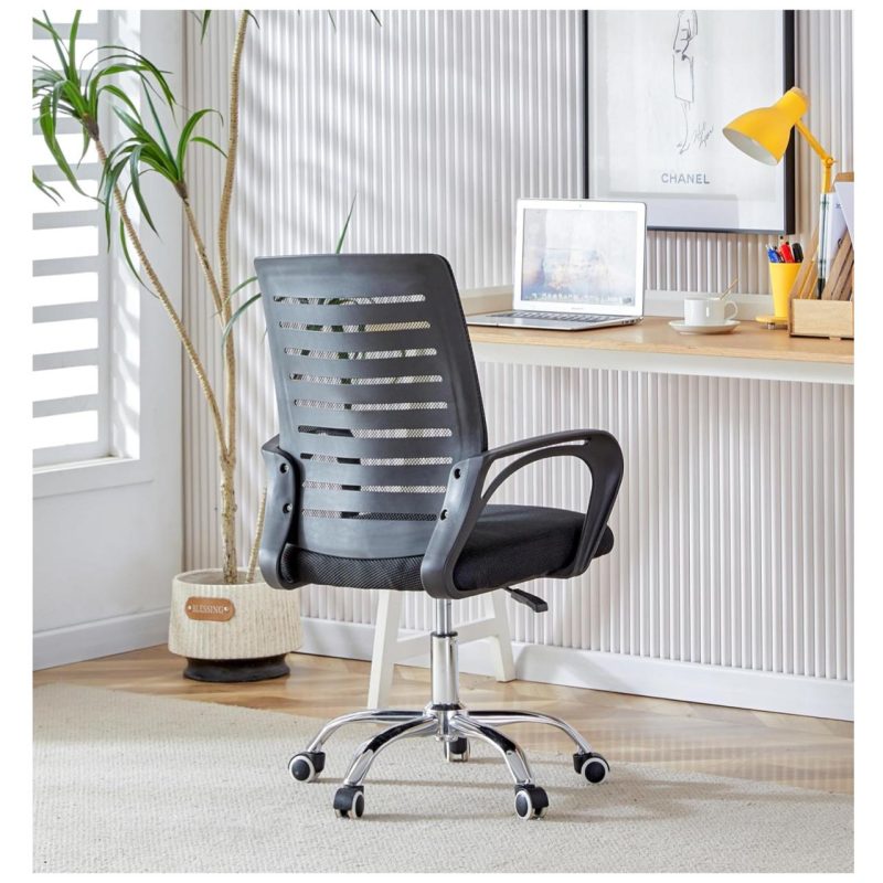 Cadeira para Escritório Tela OZY com Braço – Cor Preta – 30055 RORIZ Móveis para Escritório Cadeira de Tela 8