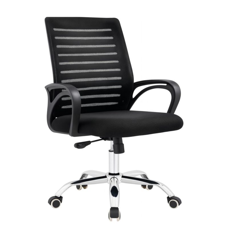 Cadeira para Escritório Tela OZY com Braço – Cor Preta – 30055 RORIZ Móveis para Escritório Cadeira de Tela 2