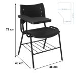 Cadeira Universitária Plástica Prancheta PLÁSTICA – MRPlast Preto – 34130 RORIZ Móveis para Escritório Carteira Escolar 10