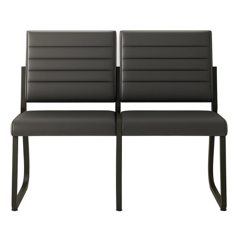 Sofanete para Escritório Estofada com 02 Lugares – TRIX – Pés PRETO – 35120 RORIZ Móveis para Escritório Cadeira Longarina Sofanete 3