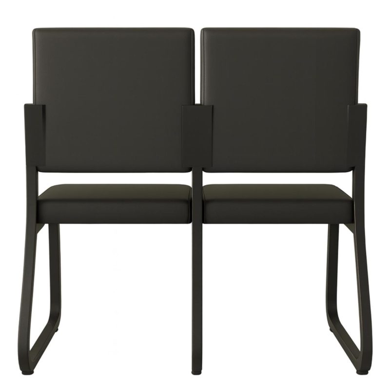 Sofanete para Escritório Estofada com 02 Lugares – TRIX – Pés PRETO – 35120 RORIZ Móveis para Escritório Cadeira Longarina Sofanete 5