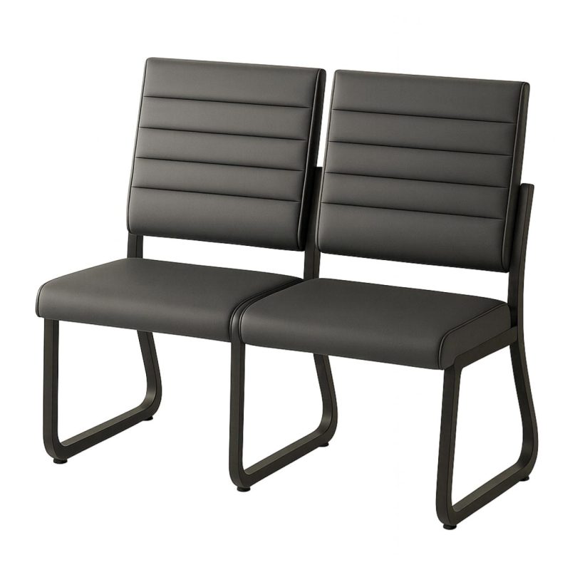 Sofanete para Escritório Estofada com 02 Lugares – TRIX – Pés PRETO – 35120 RORIZ Móveis para Escritório Cadeira Longarina Sofanete 6