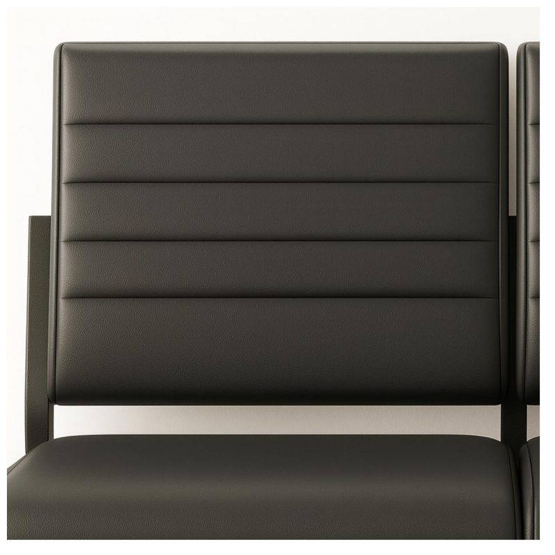 Sofanete para Escritório Estofada com 02 Lugares – TRIX – Pés PRETO – 35120 RORIZ Móveis para Escritório Cadeira Longarina Sofanete 8