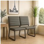 Sofanete para Escritório Estofada com 02 Lugares – TRIX – Pés PRETO – 35120 RORIZ Móveis para Escritório Cadeira Longarina Sofanete 17