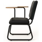 Poltrona Universitária TRIX Estofada com Prancheta Fixa – Corino Preto – 35121 RORIZ Móveis para Escritório Carteira Escolar 11