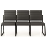 Sofanete para Escritório Estofada com 03 Lugares – TRIX – Pés PRETO – 35123 RORIZ Móveis para Escritório Cadeira Longarina Sofanete 11