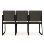 Sofanete para Escritório Estofada com 03 Lugares – TRIX – Pés PRETO – 35123 RORIZ Móveis para Escritório Cadeira Longarina Sofanete 12
