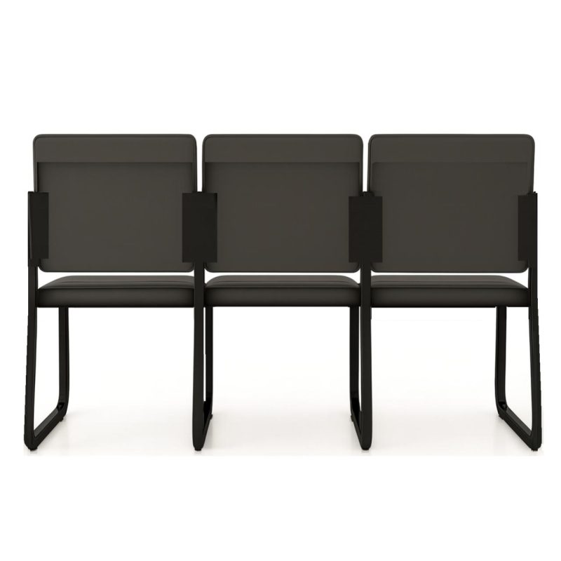 Sofanete para Escritório Estofada com 03 Lugares – TRIX – Pés PRETO – 35123 RORIZ Móveis para Escritório Cadeira Longarina Sofanete 4