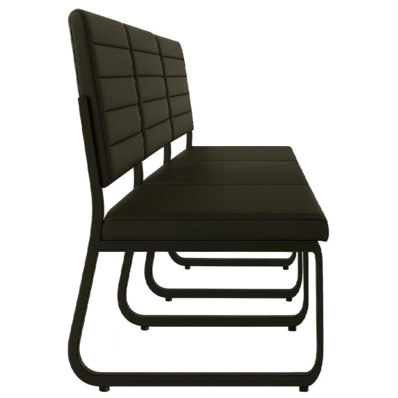 Sofanete para Escritório Estofada com 03 Lugares – TRIX – Pés PRETO – 35123 RORIZ Móveis para Escritório Cadeira Longarina Sofanete 5