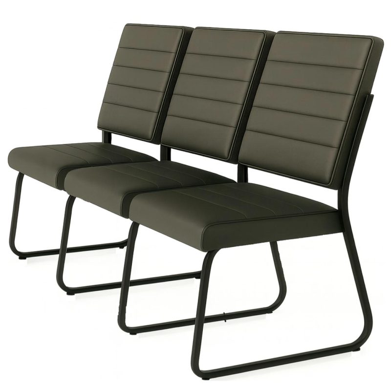 Sofanete para Escritório Estofada com 03 Lugares – TRIX – Pés PRETO – 35123 RORIZ Móveis para Escritório Cadeira Longarina Sofanete 6