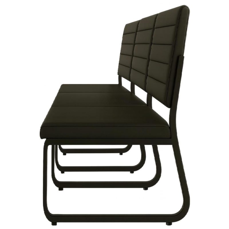 Sofanete para Escritório Estofada com 03 Lugares – TRIX – Pés PRETO – 35123 RORIZ Móveis para Escritório Cadeira Longarina Sofanete 7