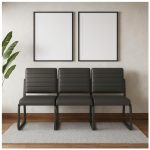 Sofanete para Escritório Estofada com 03 Lugares – TRIX – Pés PRETO – 35123 RORIZ Móveis para Escritório Cadeira Longarina Sofanete 17